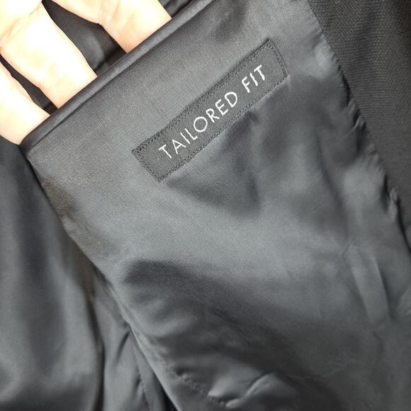 Jos A Bank Mens Blazer Sport Coat Jacket Wool Black 44L Business Workwear Job - Picture 15 of 15